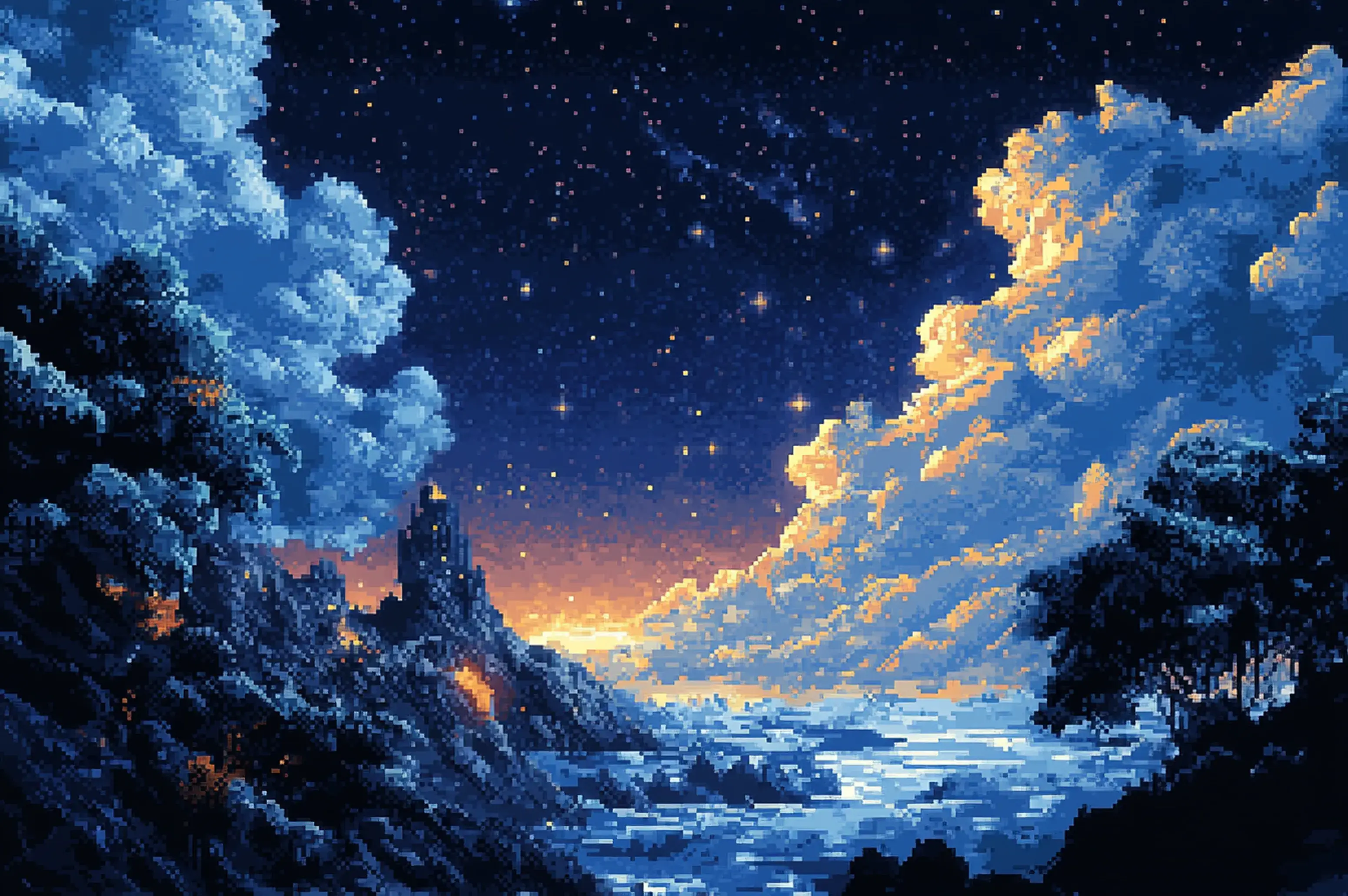 Starry night sky background behind call-to-action encouraging users to start creating with Somny